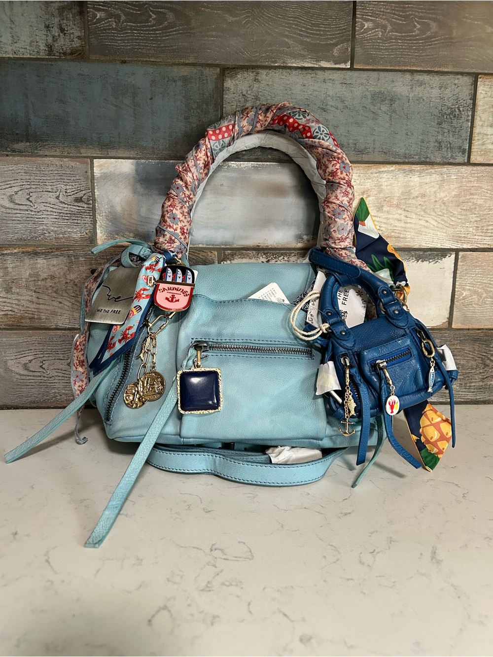 NWT We The Free Baby Emerson Washed Sail/Santorini Micro Emerson-Charms, Scarves